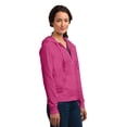 thumbnail image 4 of District Juniors Jersey Full Zip Hoodie-3XL (Dark Fuchsia Heather), 4 of 6