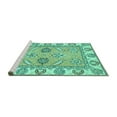 thumbnail image 2 of Ahgly Company Machine Washable Indoor Square Abstract Turquoise Blue Modern Area Rugs, 7' Square, 2 of 4