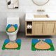 thumbnail image 2 of Pou Juego de 3 alfombras de baño de coral fleece: tapete de baño + alfombra de inodoro en forma de U + funda de tapa de inodoro en forma de O, 2 of 6