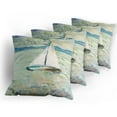 thumbnail image 5 of Ambesonne Art Throw Pillow Cover 4 Pack, Monet Sailing Boat, 20", Pale Blue Teal and White, 5 of 7
