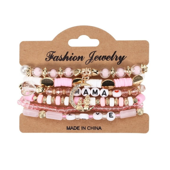 WEIXF Beaded Bracelet Bracelet Letter Bracelet Stacked Bracelet For Your Loved Ones And Mom Unique Day Bracelet A Stacked Bracelet With Extraordinary Meaning Earrings for Women Set Cool Jewelries for