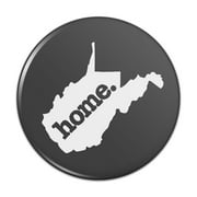 West Virginia WV Home State Solid Dark Gray Grey Officially Licensed Pinback Button Pin