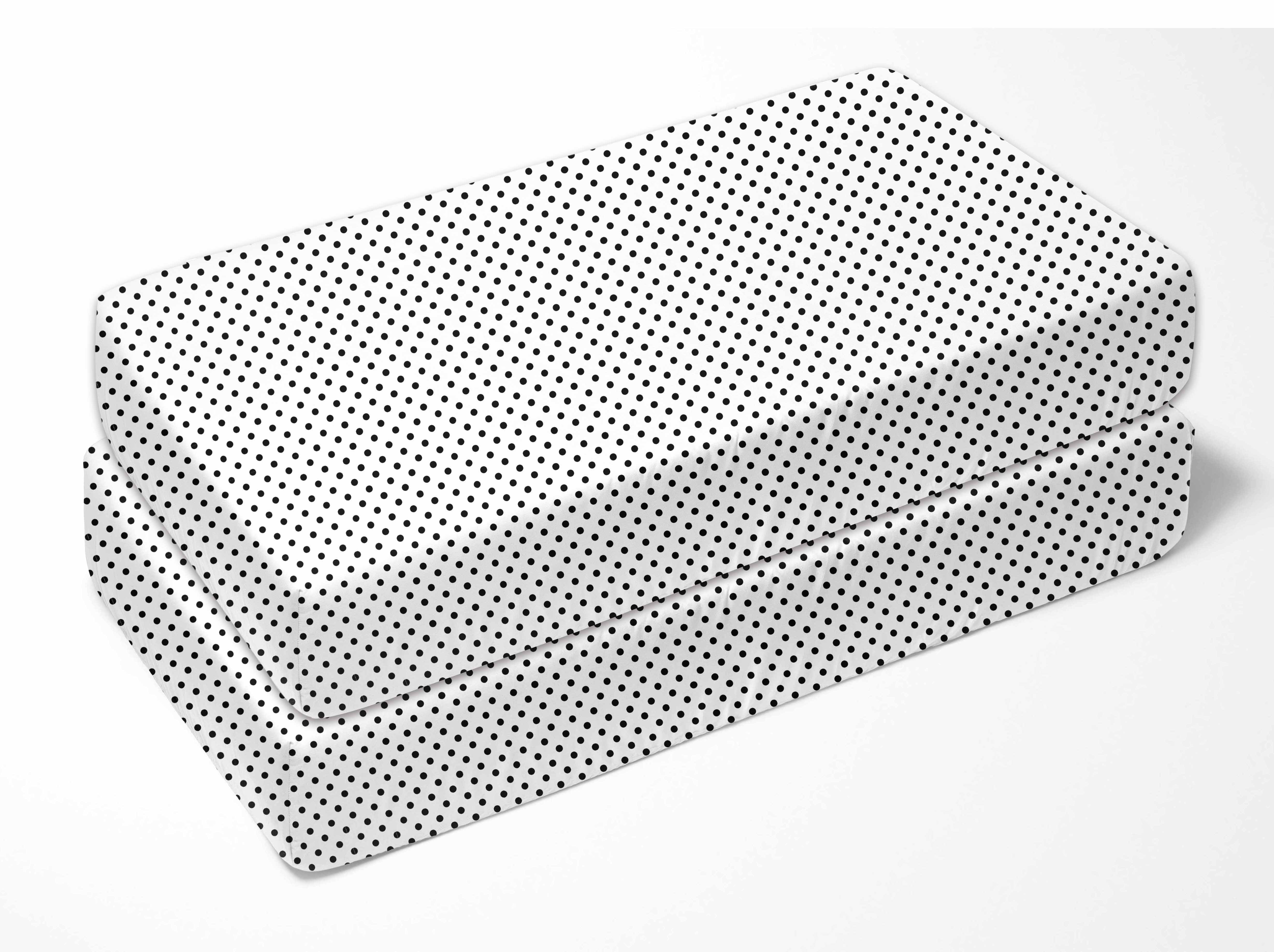 Bacati - Pin Dots Fitted Crib Sheet 100% Cotton Percale,  Available in Multiple Colors
