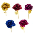 thumbnail image 1 of AURARMLET 5Ud Flores Artificiales Con Hojas Doradas Para En Cumpleaños Y Fiestas, 1 of 6