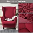 thumbnail image 6 of TOPCHANCES Jacquard Wingback Chair Slipcovers, 2-Piece Stretch Spandex Wing Chair Covers, Waterproof Wingback Armchair Sofa Slipcover for Living Room Bedroom ( Wine Red ), 6 of 8