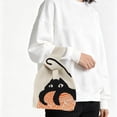 thumbnail image 2 of Unique Bargains 1 Pc Knitted Wrist Bag Cat Gift Bag Beige, 2 of 5