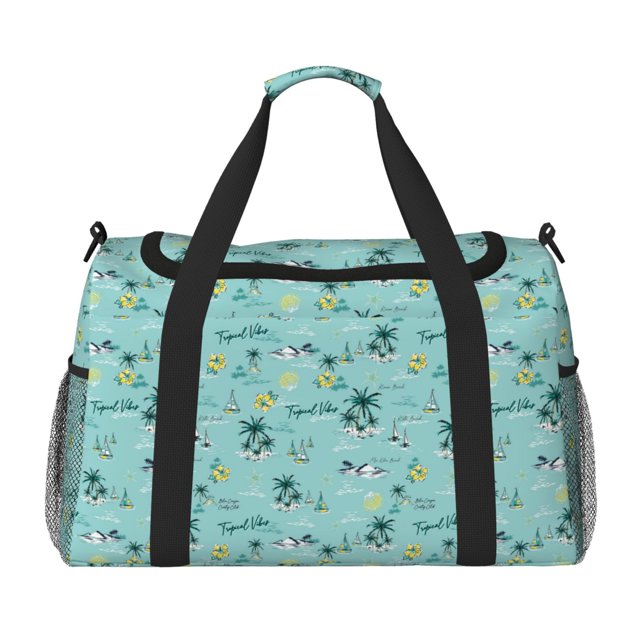 Balery Hawaiian Style Bolsa de Gimnasio para Mujeres, Bolsa de Viaje con Bolsillo Húmedo, Bolsa de Fin de Semana para Mujeres, Bolsa de Viaje Resistente al Agua