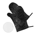 thumbnail image 2 of Spider Web Silhouette Halloween 4Pcs Oven Mitts and Pot Holders Sets Oven Kitchen Gloves Hot Pads for Cooking BBQ Baking Grilling, 2 of 7