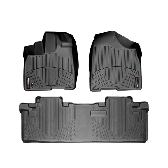 WeatherTech Custom Fit FloorLiners compatible with 2011-2012 Toyota Sienna - 1st & 2nd Row, Black