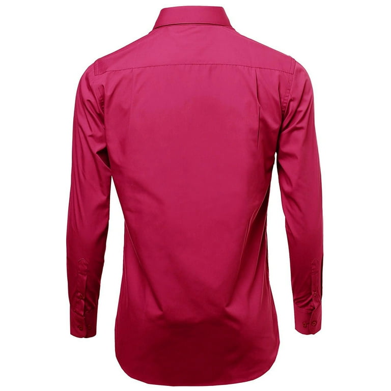 Omega Italy Men's Long Sleeve Dress Shirt Solid Color Omega Italy Men's Long Sleeve Dress Shirt Solid Color