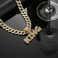 thumbnail image 3 of Men Women Hip Hop Letters KING Pendant Necklace with 15mm Cuban Chain HipHop Iced Out Bling Necklaces Fashion Charm Jewelry, 3 of 6