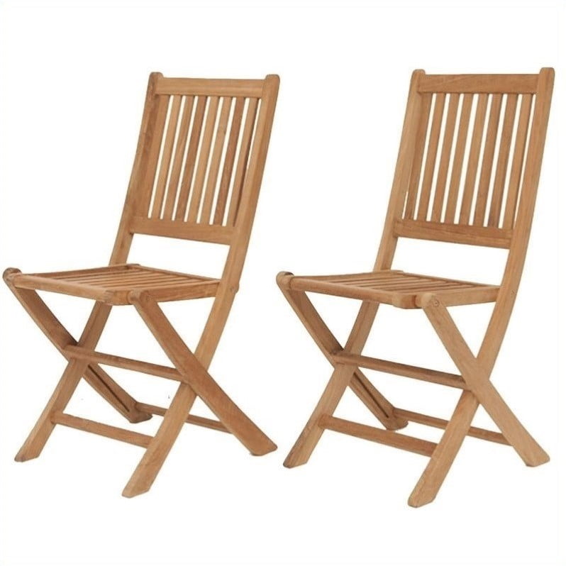Photo 1 of Amazonia Teak Yogya 2-pc. Outdoor Folding Chair Set