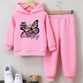 thumbnail image 2 of Gubotare Girls Clothing Sets Girls 2 Pieces Outfit Sets Graphic Fleece Splice Hoodies with Leggings Set Size 7-8 (Pink,7-8 Years), 2 of 9