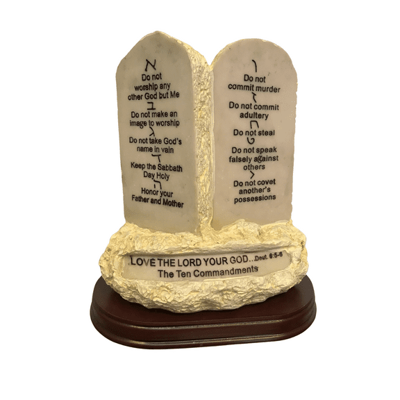3 Arches usa Ten Commandments Stone Replica Wall Decor, 7 Inches Tall