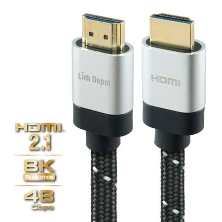 Link Depot HDMI 2.1 ULTRA HIGH SPEED CABLE with Ethernet, 6FT, Support 8K@120Hz, 4K@120Hz, 48Gbps, Dnamic HDR, Dolby Vision, eARC Compatible with Apple TV, Nintendo, Switch, Roku, Xbox, Playstation