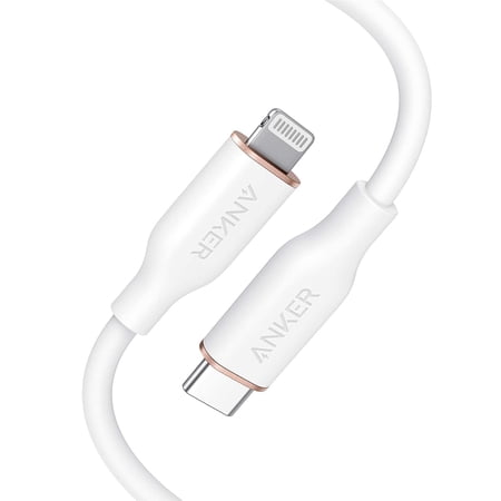 UPC: 0194644062255 | Anker Powerline III Flow USB C Fast PD Charging Cable 3/6ft Silica Gel Lightning Cable [White]