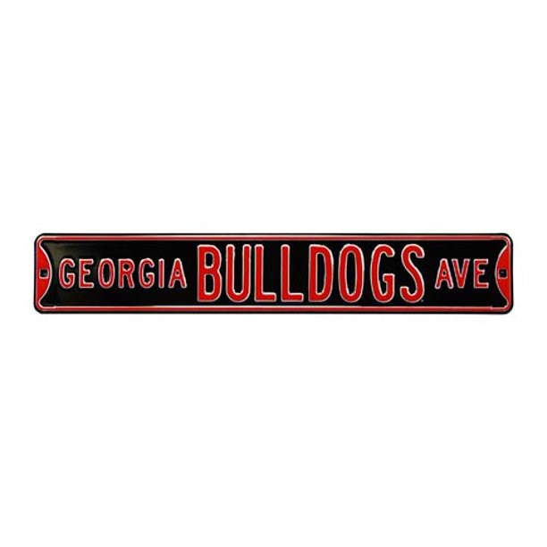 Bulldogs Ave Black Street Sign
