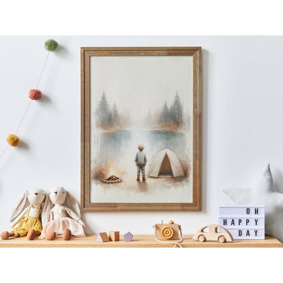 Camping Nursery Decor, Adventure Nursery Print, Hiking Boys Room Wall Art, Hiking Nursery, Camping Print, Boy'S Room Wall Decor Wall Art, Modern Wall Decor, 8x12 UNFRAMED