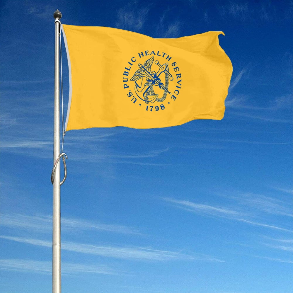 Dutern Double Sided United States Public Health Service USPHS Flag Banner 3 Ply with Brass Grommets 3x5 Feet