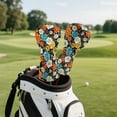 thumbnail image 5 of Pzuqiu Waterproof Golf Club Headcovers Golf Accessories for Men Women Premium Leather Headcovers Easy to Wear for Club Protective, Colorful Daisies, 5 of 8