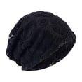 thumbnail image 1 of Elástico Slouchy Beanie Hat Headwear Skin Friendly Turban Hat Baggy Skull Cap Elegante diadema Hat Lightweig, ht Sleep Bonnet para damas de invierno , negro Colco Gorro holgado, 1 of 7