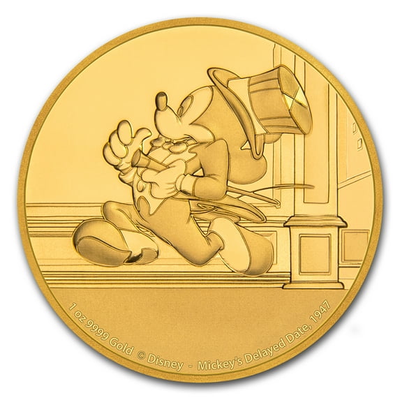 2017 1 oz Gold $250 Mickey Through the Ages Mickey's Delayed Date