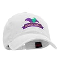 thumbnail image 5 of Mardi Gras Jester Hat Washed Solid Pigment Dyed Cotton Twill Brass Buckle Cap - White OSFM, 5 of 5