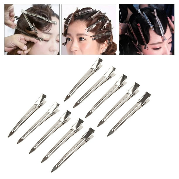 Pinzas para el cabello pinzas para cortar el cabello pinzas para el cabello de pico de pato pinzas para peinar el cabello metal para el hogar peluquería salón de belleza ANGGREK Otros