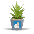 thumbnail image 1 of Blue Peace Girl Anti-war Pattern Fake Pineapple Flower Pot Vase Mini Decor, 1 of 3