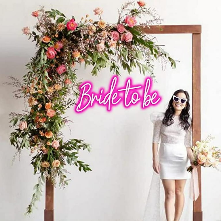 Bride to Be Neon LED Sign 8 x18 inches in Hot Pink Light Up for Bachelorette Engagement Party and Bridal Shower