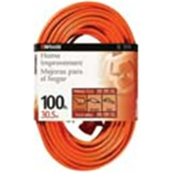 Coleman Cable Extension Cord Orange 100 Feet - 0627