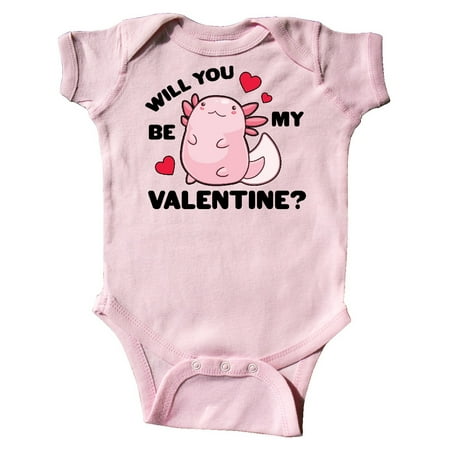 

Inktastic Axolotl Will You Be My Valentine with Red Hearts Gift Baby Boy or Baby Girl Bodysuit