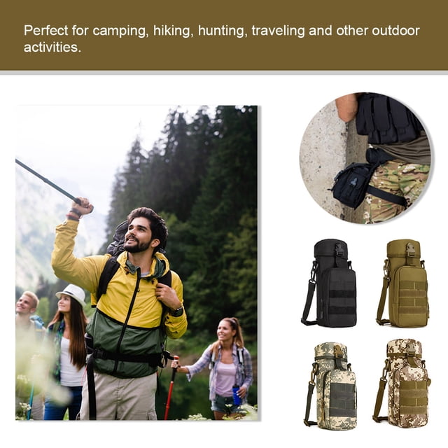 Water Bottle Bag Fishing Mountaineering Kettle Pouch Hiking Backpack Sub-package Holder Riding Drawstring Sport Packet Wear-resistant Carrier Equipment ACU