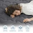 thumbnail image 4 of INGALIK Twin Size Mattress Pad, Cooling Breathable Mattress Topper, 400TC Quilted Fitted Protector and Cover with 8-21" Deep Pocket, Dark Gray, 4 of 10