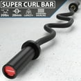 thumbnail image 2 of Synergee Commercial Super Easy Curl Olympic Bar Black Phosphate with Powder Coated Brass Bushings Excellent for Bicep Curls and Triceps Extensions, 2 of 7