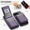 thumbnail image 2 of ELEHOLD Case for Google Pixel 9 / 9 Pro, 2-in-1 Magnetic RFID Leather Wallet Case with Card Slots & Kickstand,Purple, 2 of 6