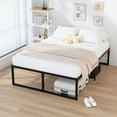 thumbnail image 4 of Lutown-Teen 18 inch Bed Frame Queen Size Heavy Duty Steel Slat Support Metal Platform Queen Bed Frame No Box Spring Needed, Easy Assembly, Black, 4 of 6