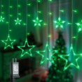 thumbnail image 1 of Cadena de luces navideñas MYGOTO Green Star Icicle de 8.2 pies y 126 LED, 1 of 7