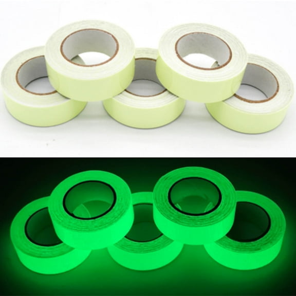 Glow in the Dark Tape - 10mm x 3M Self-Adhesive Luminous Vinyl Tape | Peel & Stick No Residue | Waterproof Stage & Home Decor | Green Glow Lasts 6-8 Hours | 1 Roll