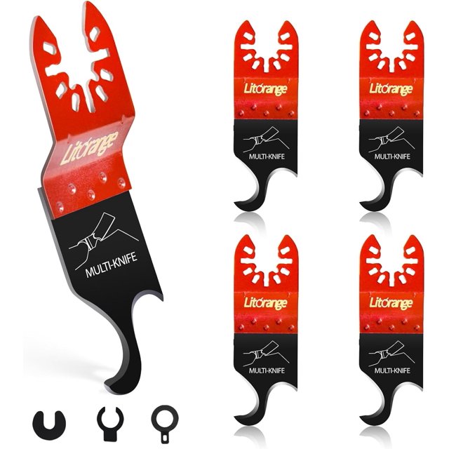 Oscillating Multi Tool Hook Knife Blade, 5PCS Multitool Saw Blades for Cutting Soft Materials Roofing Shingles, PVC Carpet and Cardboard