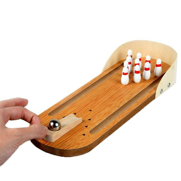 Mini Juego De Bolos De Escritorio Para Niños Y Adultos, Mesa De Escritorio De Madera, Bolos De Interior, Juguete De Bolos De Escritorio Clásico Noticed FN005858-00