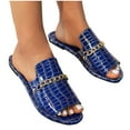 thumbnail image 4 of VEKDONE Flat Sandals for Women Women's Fashion Casual Spring And Summer New Beach Metal Chain Round Toe Open Toe Flat Slippers, 4 of 7