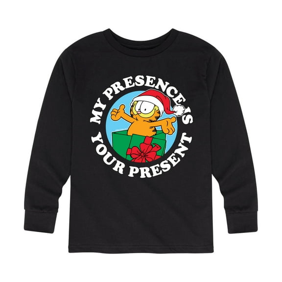 Garfield - My Presence Is Your Present - Toddler And Youth Long Sleeve Graphic T-Shirt