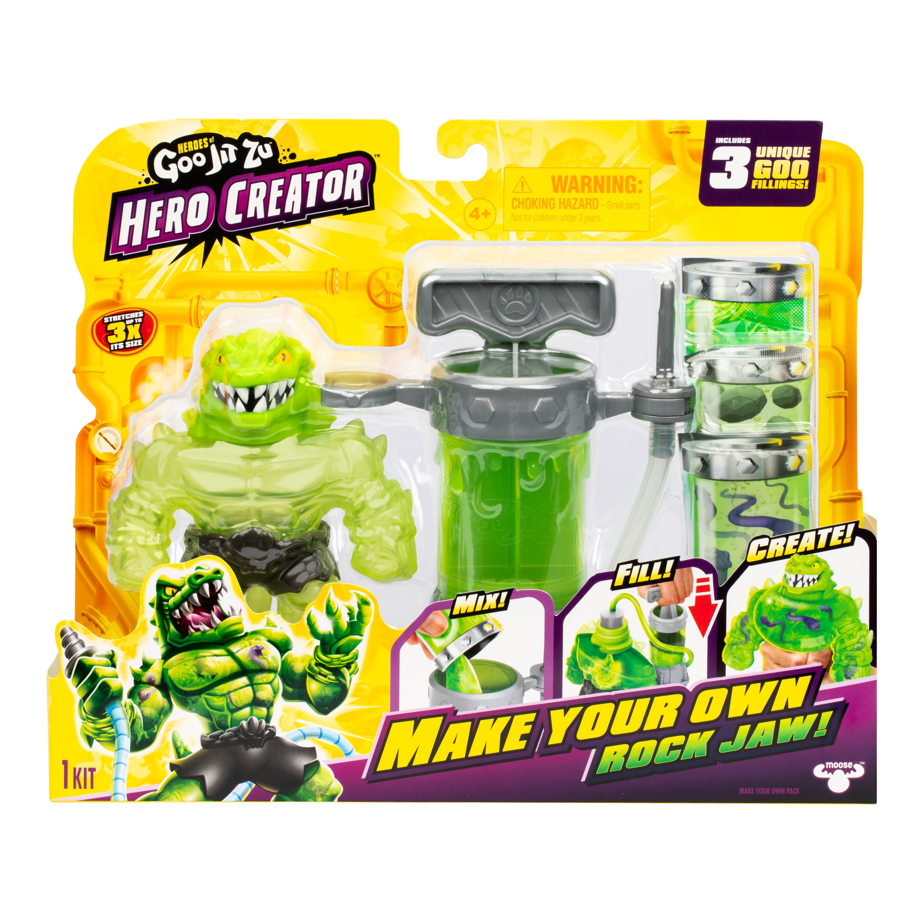 Heroes Of Goo Jit Zu Hero Creator – Figura Thrash 11 Cm Con Kit Per Creare Texture Personalizzate