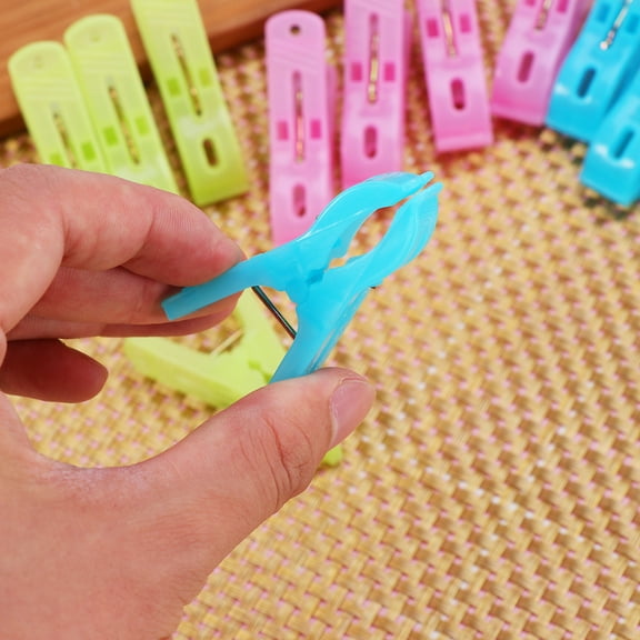 Hemobllo 24Pcs Towel Clips Plastic Spring Clips for Clothes Quilt and Curtain Fixing