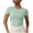 Mint Green, variant on Mlzmgr Crop Tops for Women Stretchy Spandex Slim Fitted Short Sleeve Crewneck Athletic Casual Tshirts for Women