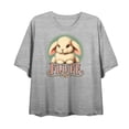 thumbnail image 4 of Fluff Bunny Women's Heather Gray Crew Neck Short Sleeve Crop Tee-XL, 4 of 7