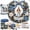 E, variant on 3D Fabric Wreath Kit, Hand Assembly Christmas Wreath with Light String and Figures, DIY Holiday Decoration for Door Wall Hanging Winter Home Decor(A)