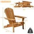 thumbnail image 6 of NiamVelo Outdoor Adirondack Chair, Folding Wood Durable Patio Lawn Chair Weather Resistant for Patio Deck Garden, Natural, 6 of 7