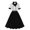 69#Black, variant on gljltg 1950s Dresses for Women Turndown Short Sleeved Black and White Striped Dress,Spring Summer Retro Audrey Hepburn Dresses Elegant A-line Swing Sliming Midi Dress